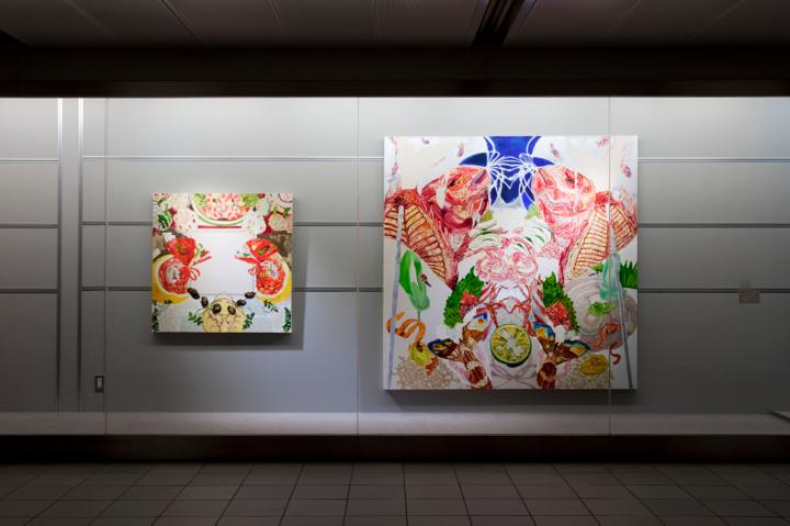 Tomoko Takagi | Mizukuri 2012 1820×1820mm canvas, oil painting Gosetsu 2012 1000×1000mm canvas, oil painting