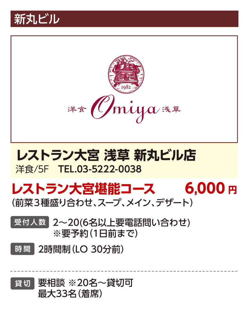 Restaurant Omiya 浅草 新丸之内店