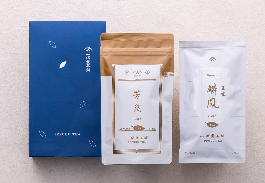 Gyokuro &quot;Rinho&quot; 50g bag, Sencha &quot;Hosen&quot; 80g bag, gift bag included