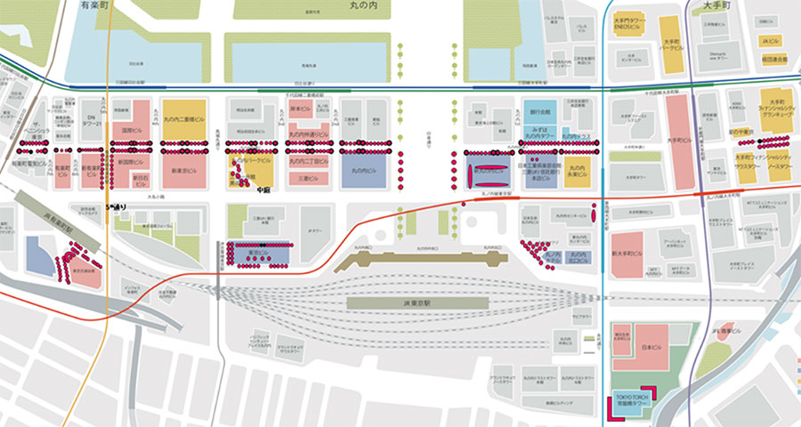 Illumination map of Marunouchi Area